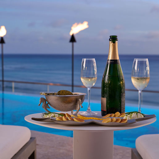 Champagne by the pool