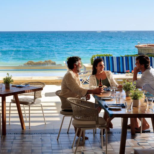 People dining outdoors